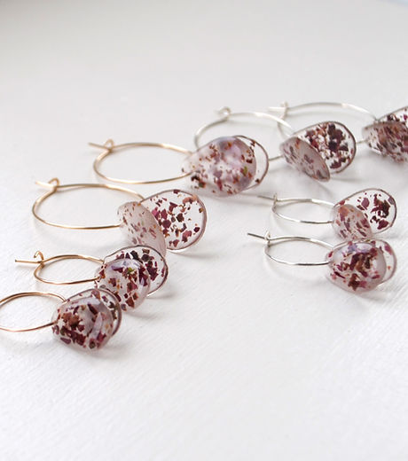 Sterling Silver Seaweed Bead Earrings
