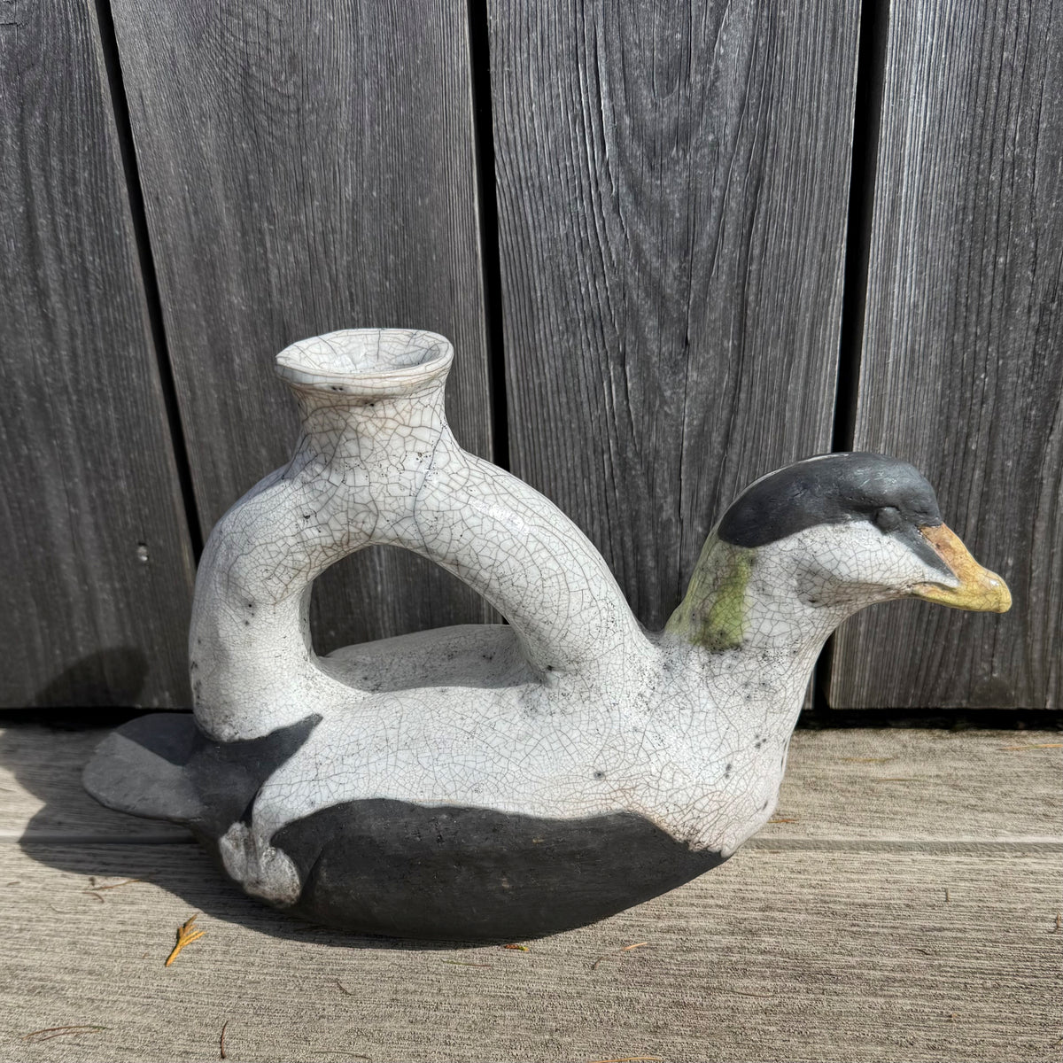 Eider Raku Stirrup Vessel