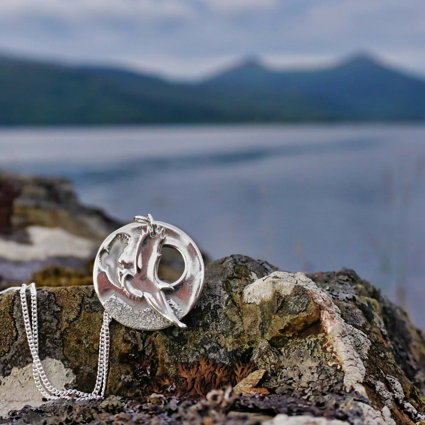 Eagles and Mountain Pendant on Chain 2025 - Drift Designs