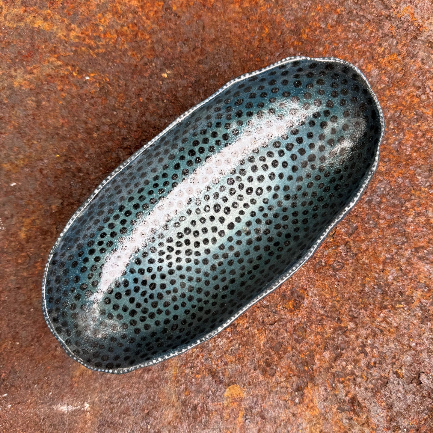 Spotty Dark Blue Rock Bowl