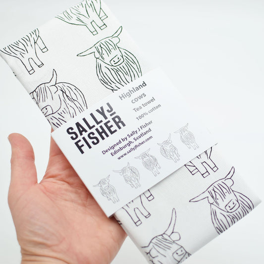 Highland Cow Tea Towel