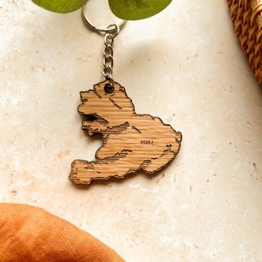 Isle of Mull Wooden Keyring