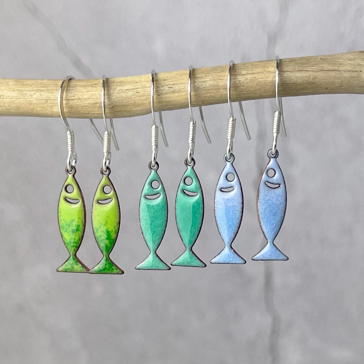 Enamel Fish Drop Earrings - new price Oct26