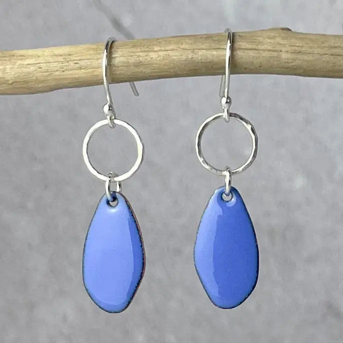 Enamel Pebble Drop Earrings