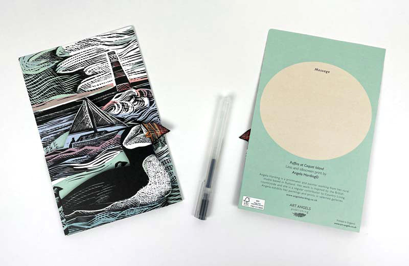 Puffin at Sea - Fold Out 3D Card by Angela Harding