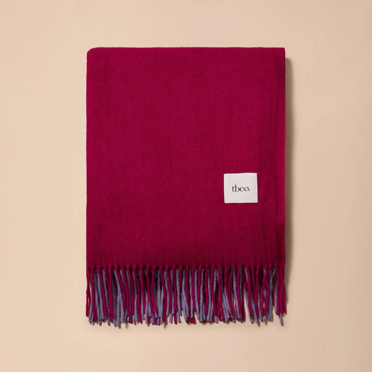 Recycled Wool Blanket - Burgundy Block