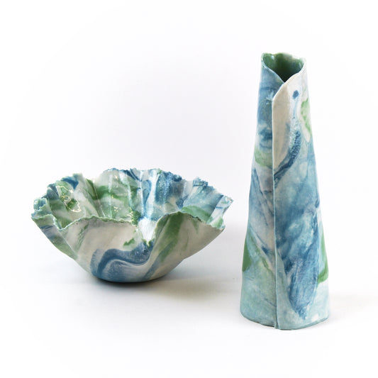 Marbled Cone Vase - Small