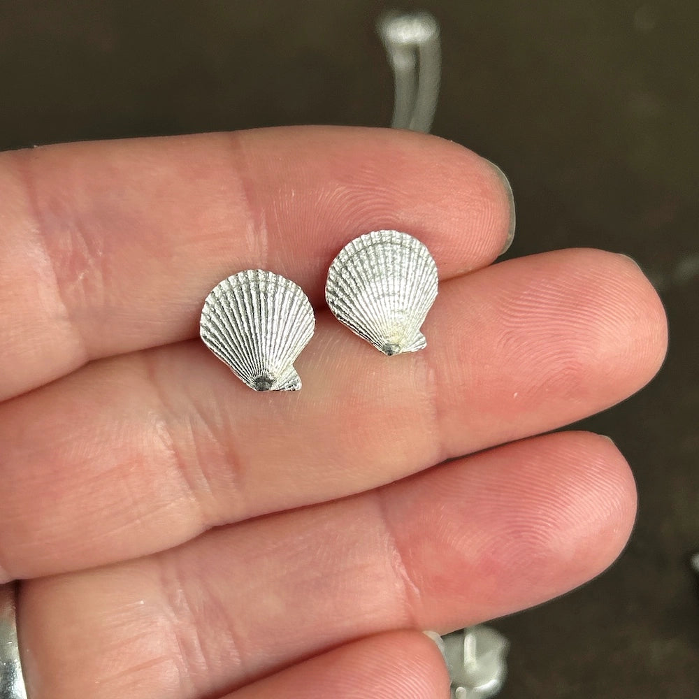 Silver Scallop Earrings