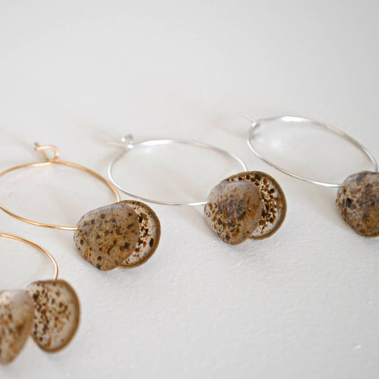 Sterling Silver Seaweed Bead Earrings