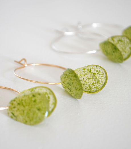 Sterling Silver Seaweed Bead Earrings