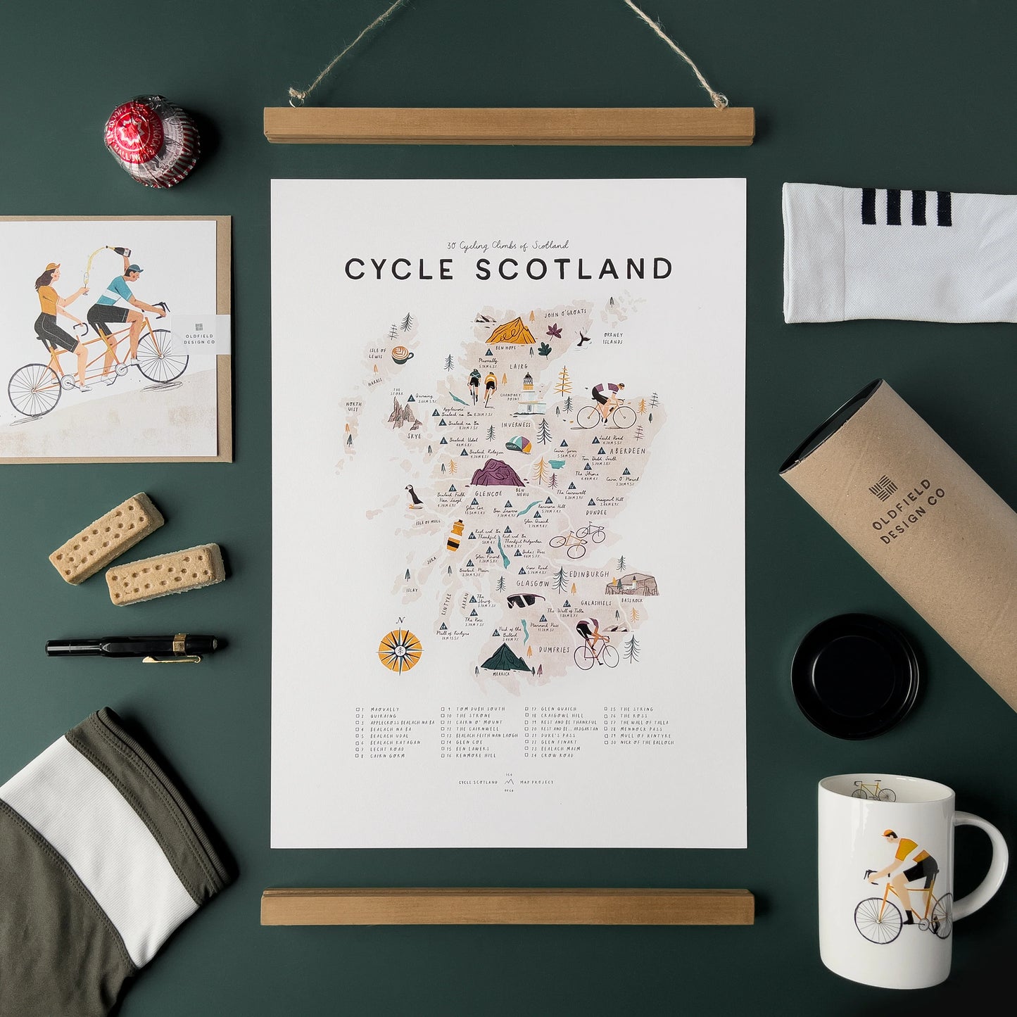 Cycle Scotland Map - A3 Print