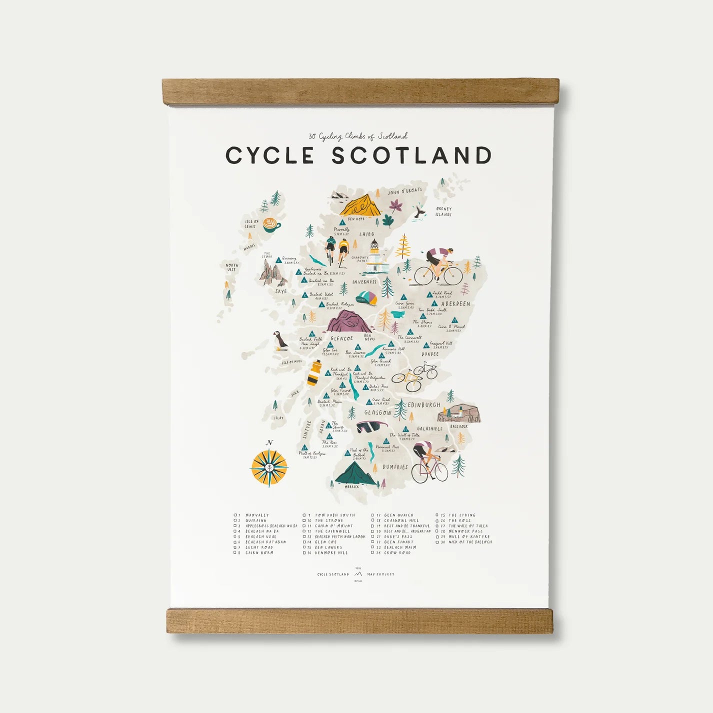 Cycle Scotland Map - A3 Print