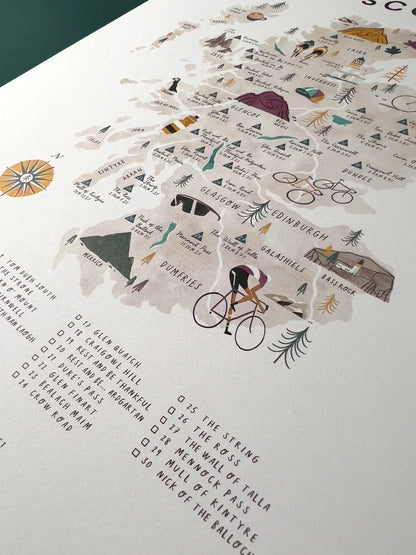 Cycle Scotland Map - A3 Print