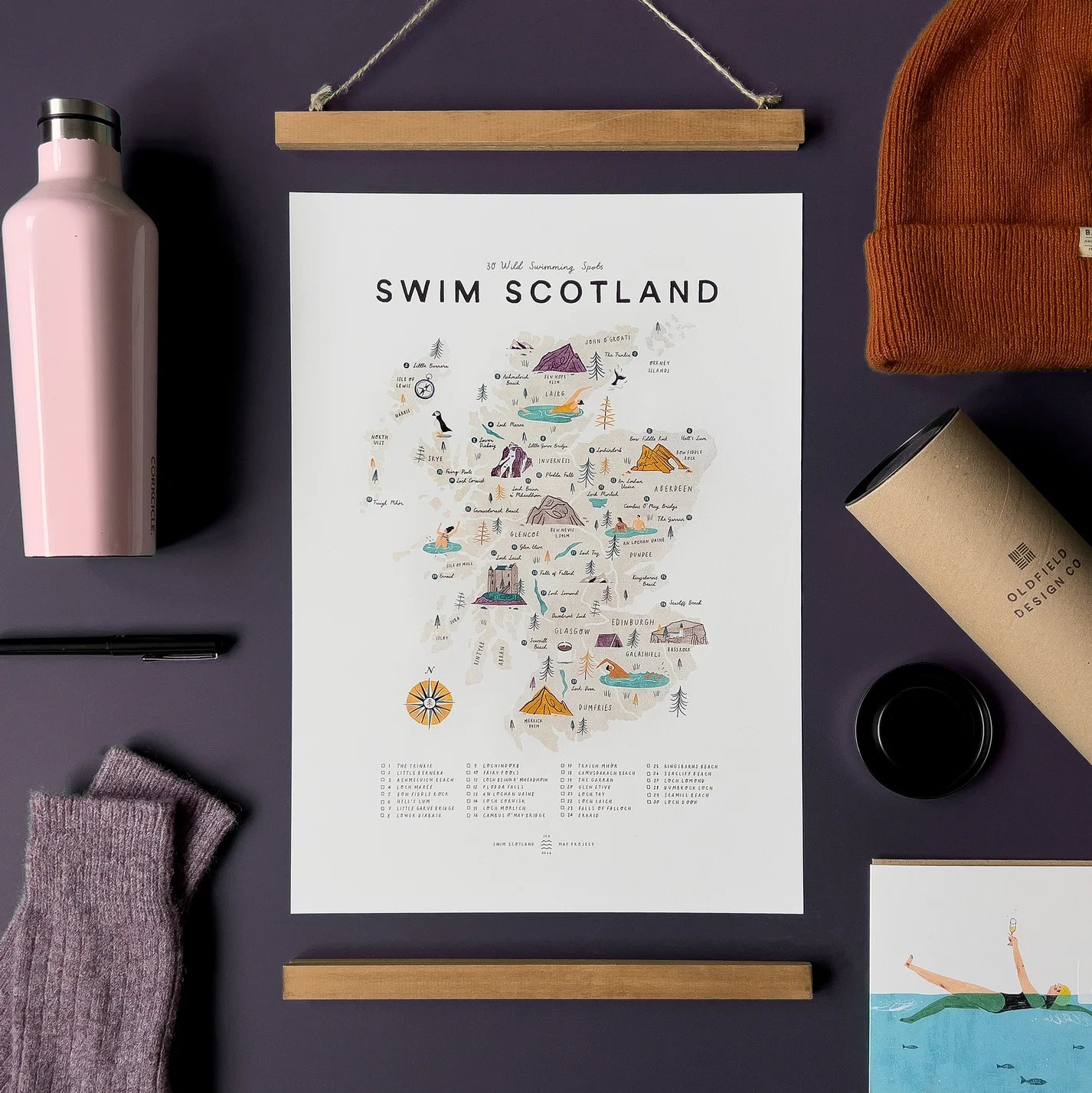 Swim Scotland Map - A3 Print