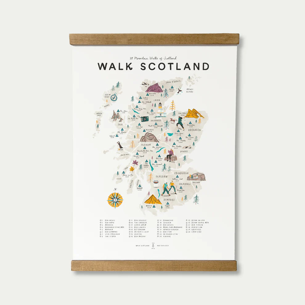 Walk Scotland Map - A3 Print