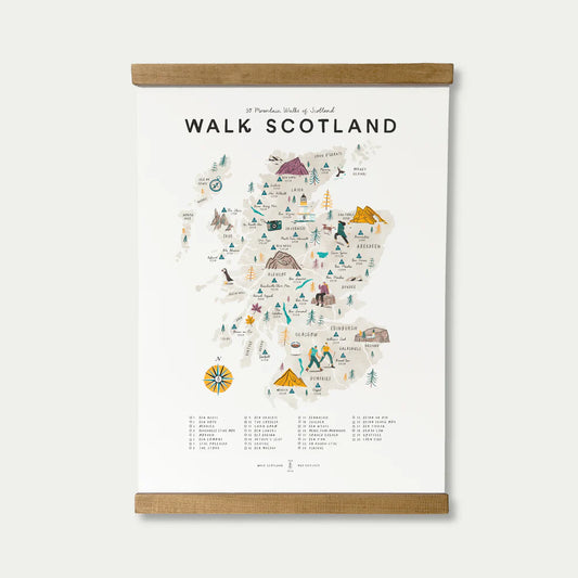 Walk Scotland Map - A3 Print