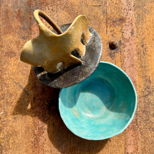 Lidded Stoneware Kelp Bowl