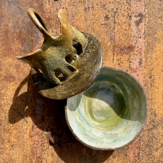 Lidded Stoneware Kelp Bowl