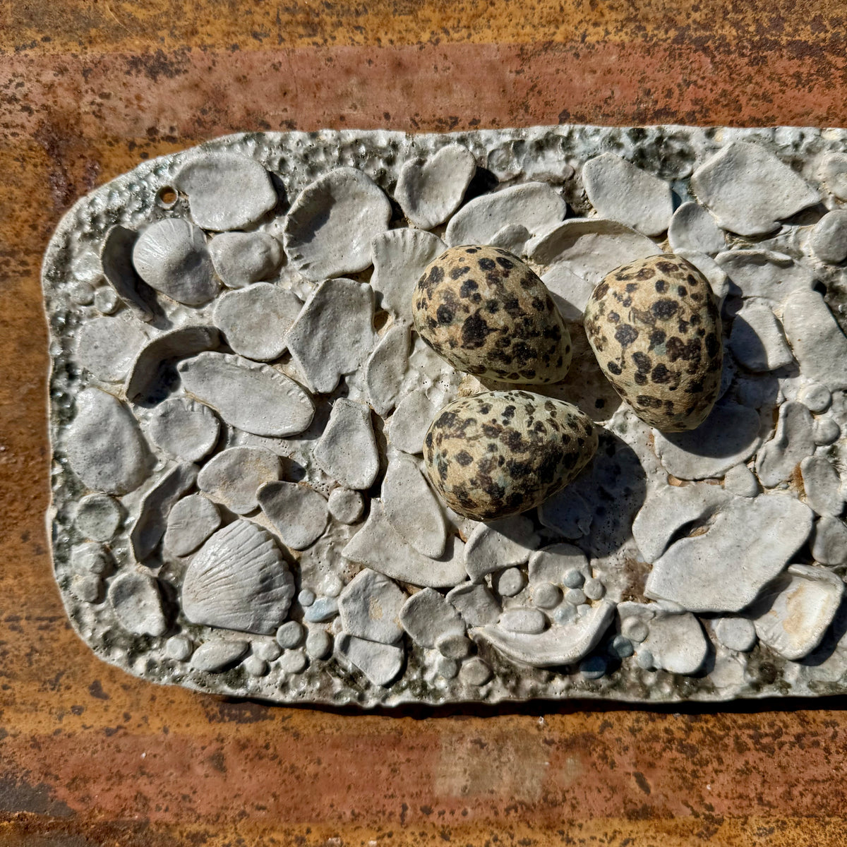 Stoneware Wall Panel - Oystercatcher's Nest