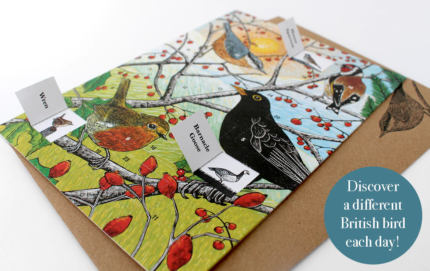 Advent Calendar Greetings Card - Bird and Badger Designs