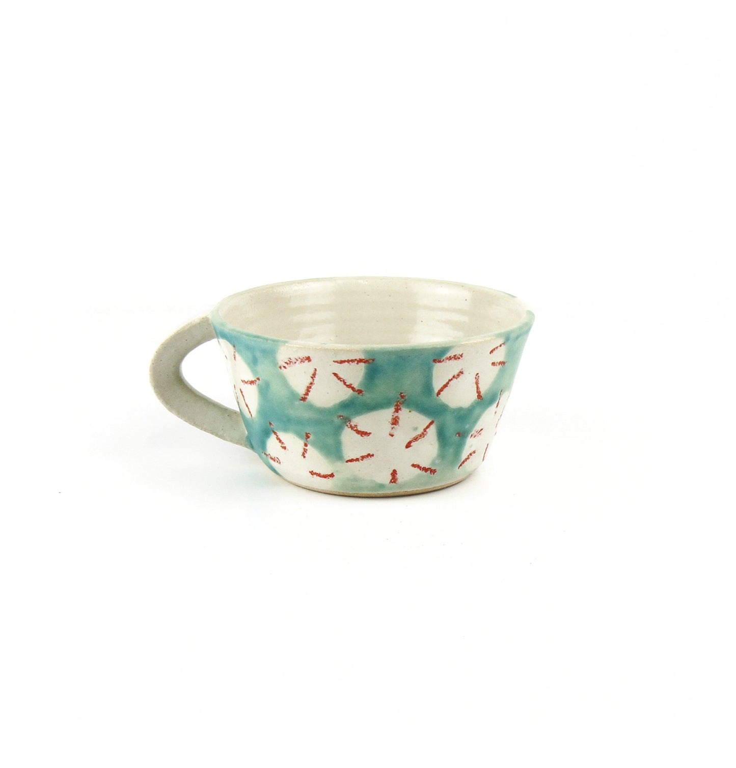 Cup - Turquoise and Coral Circle