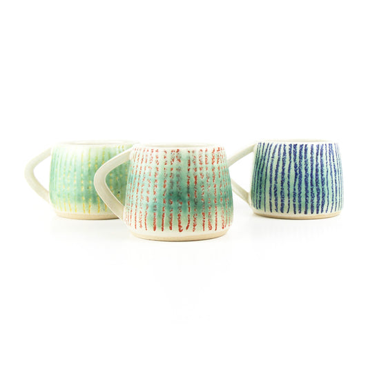 Mug - Turquoise and Coral Stripe