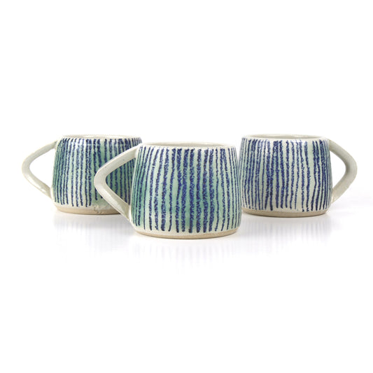 Mug - Turquoise and Navy Stripe