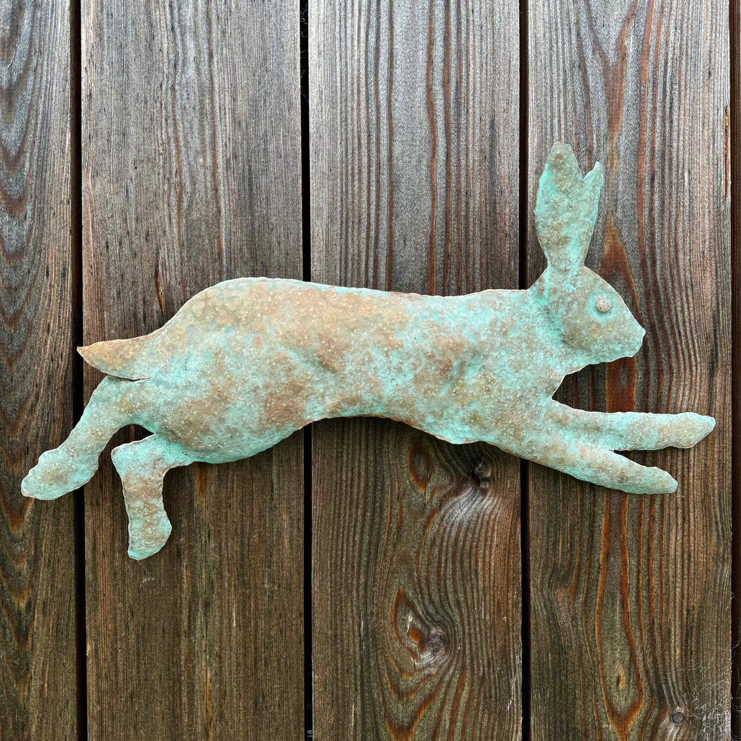 Copper Running Hare - Verdigris Finish