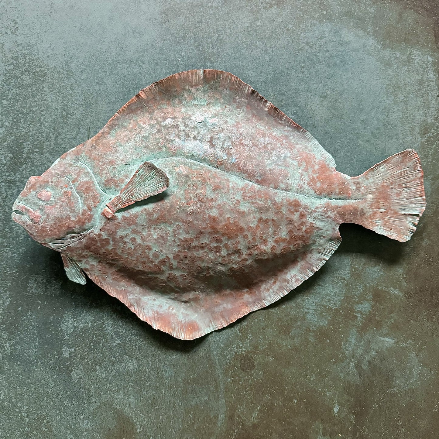 Copper Flat Fish - Verdigris Finish