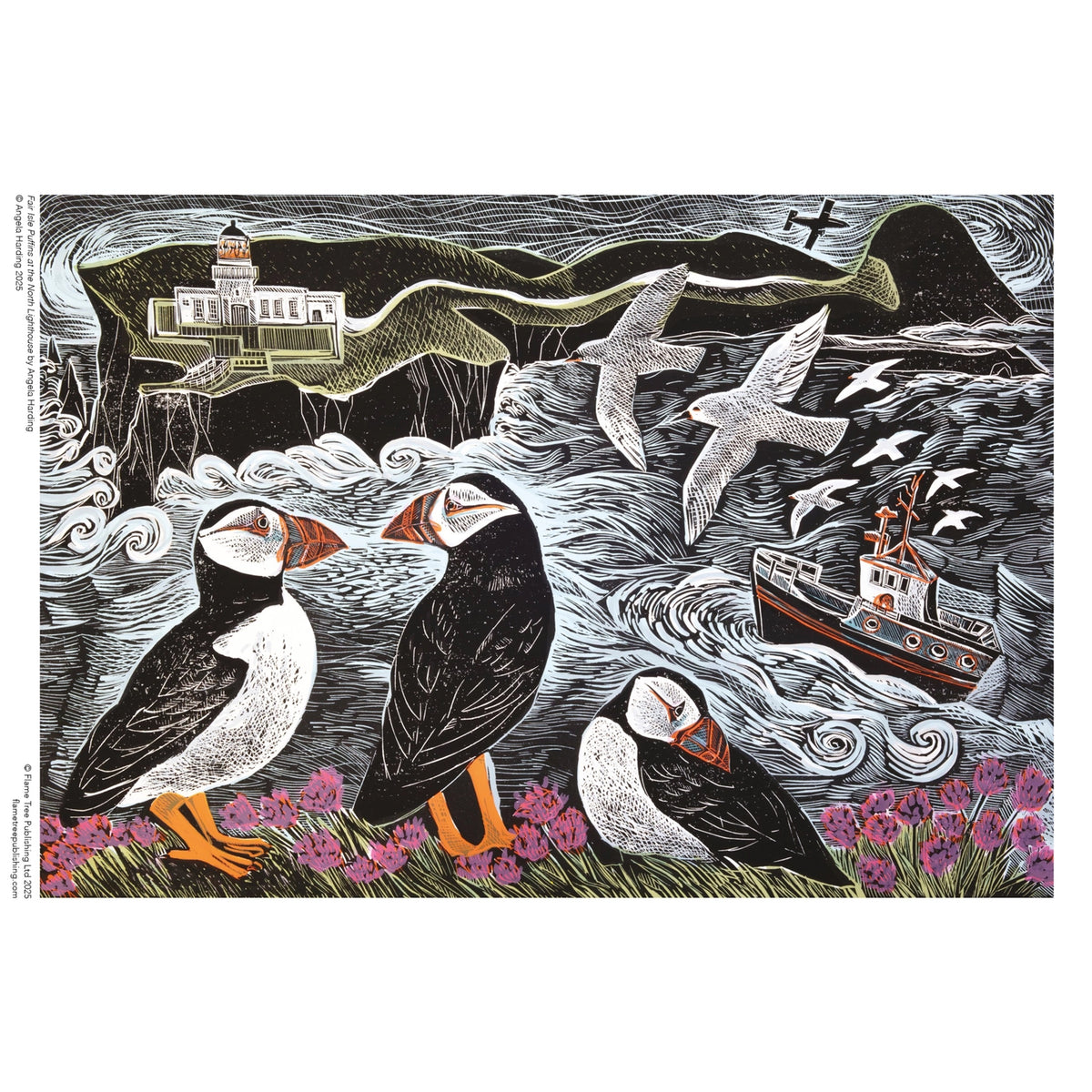 Fair Isle Puffins Puzzle - Angela Harding