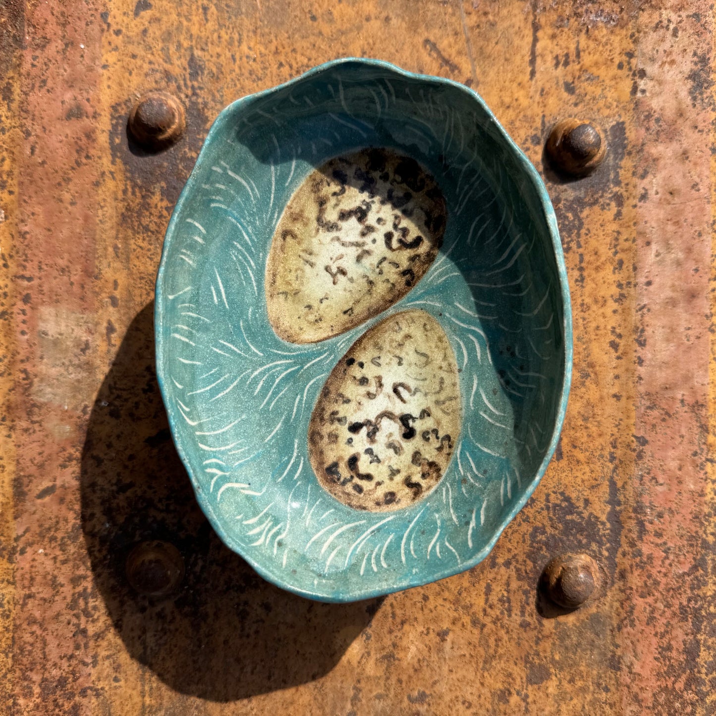 Lunga Rock Bowl - Two Great Black Backed Gull Eggs