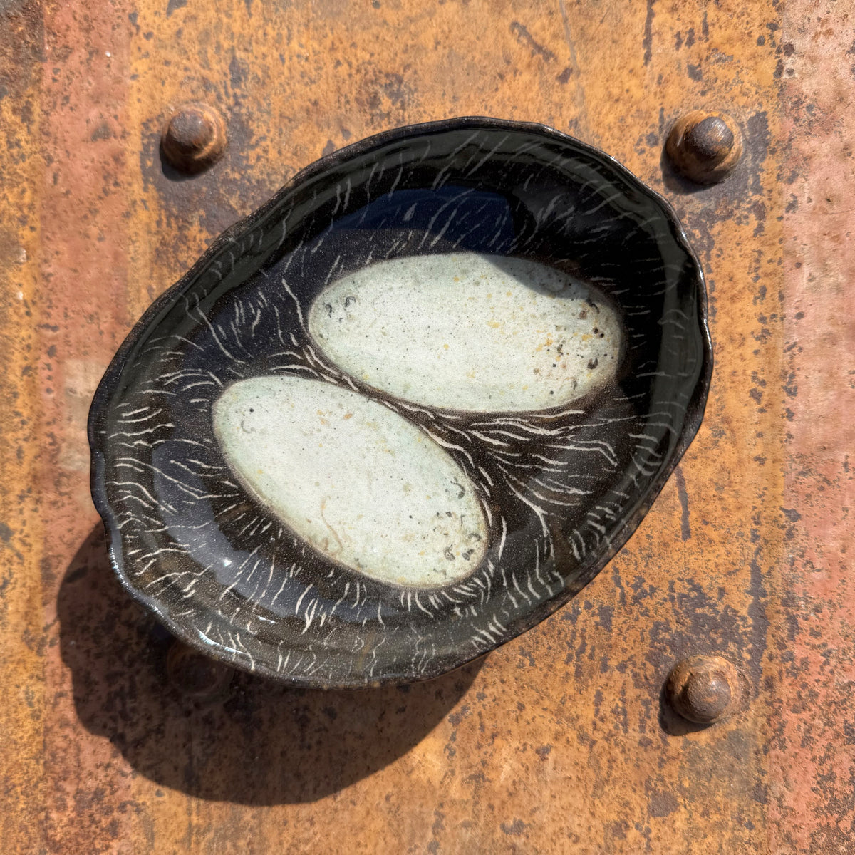 Lunga Rock Bowl - Two Shag Eggs - RESESRVED
