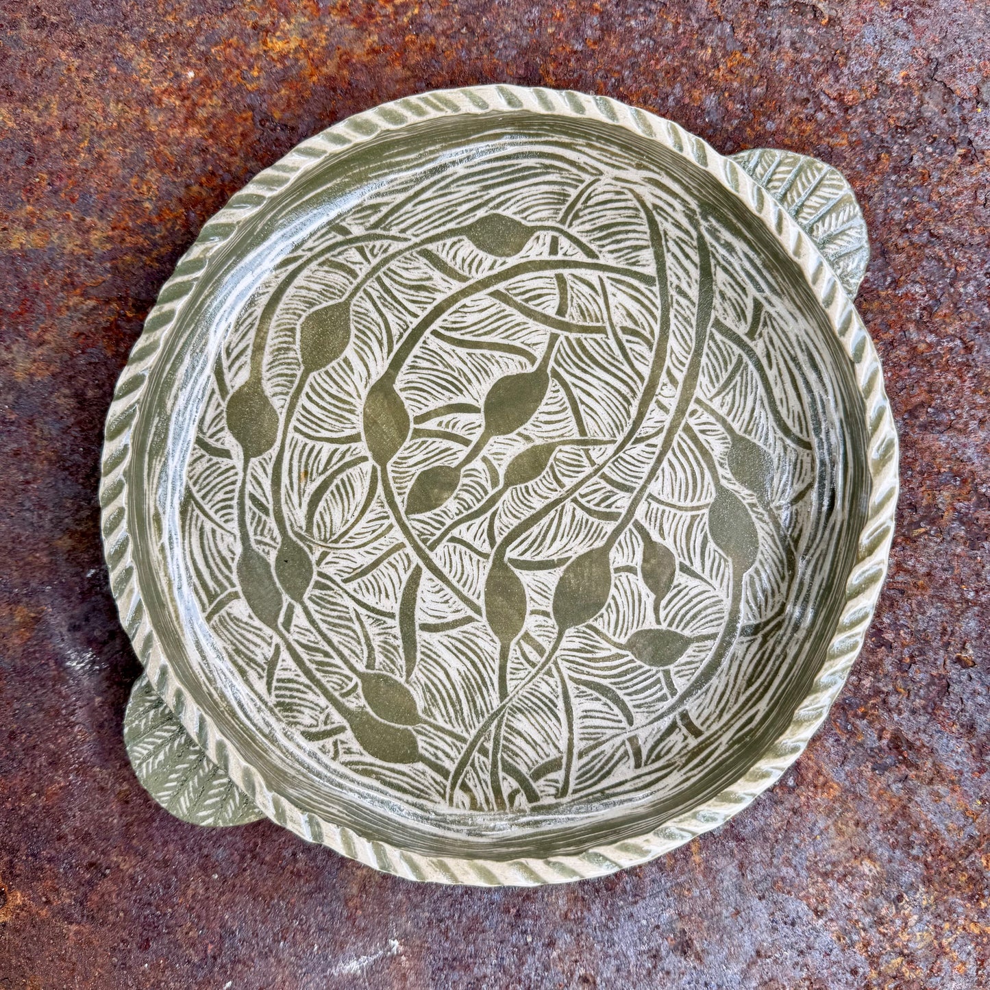Seaweed Round Platter (Green)