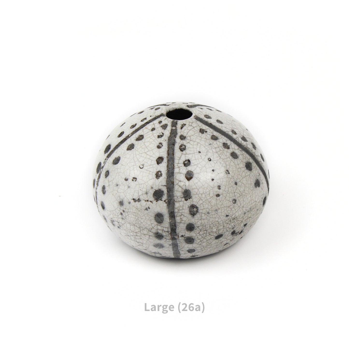 Raku Sea Urchins - Black and White