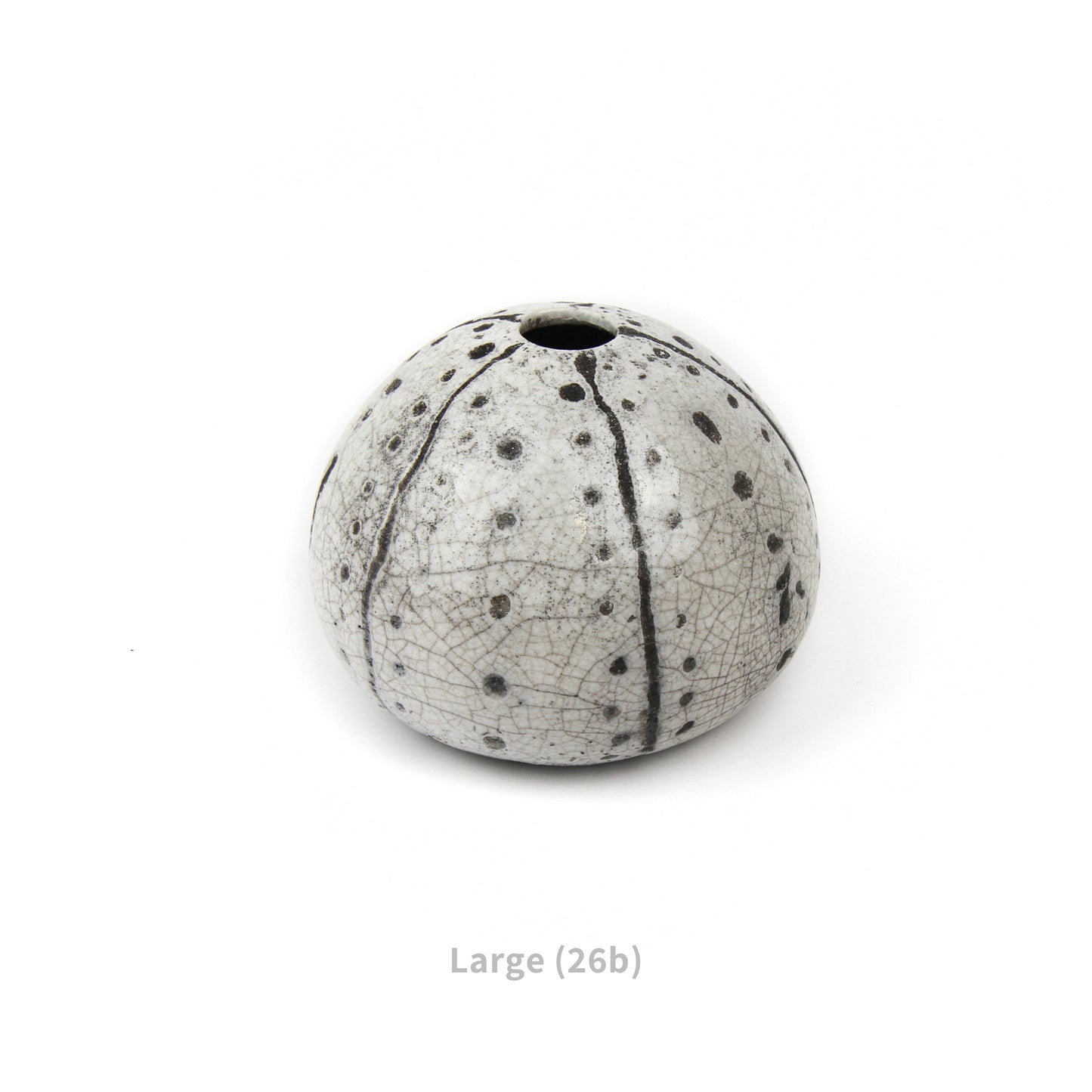 Raku Sea Urchins - Black and White