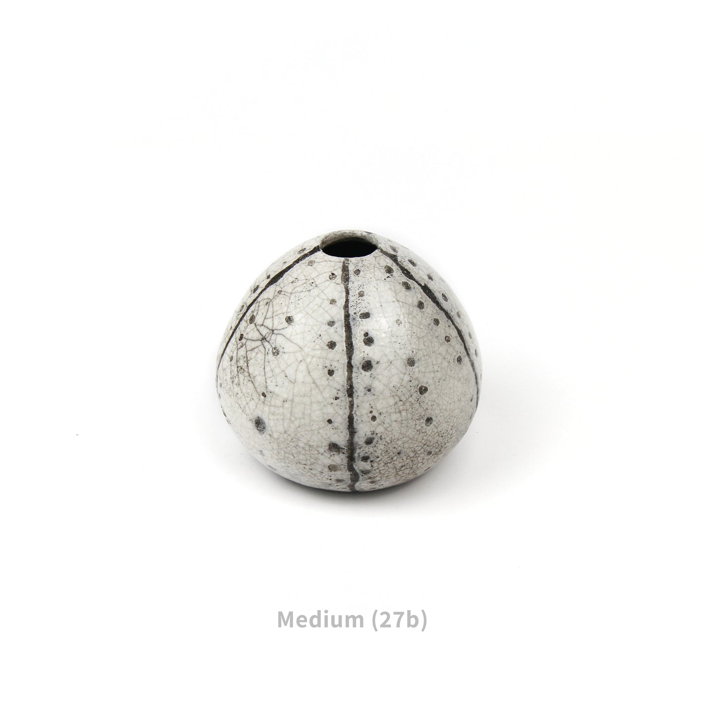 Raku Sea Urchins - Black and White