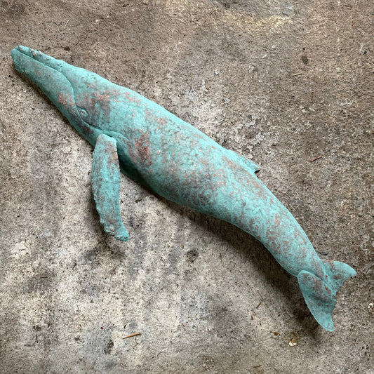 Copper Humpback Whale - Verdigris Finish