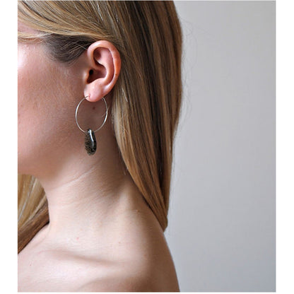 Sterling Silver Seaweed Bead Earrings