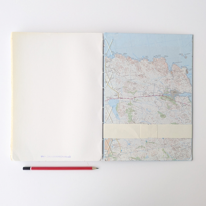 A4 Map Covered Notebook - Iona