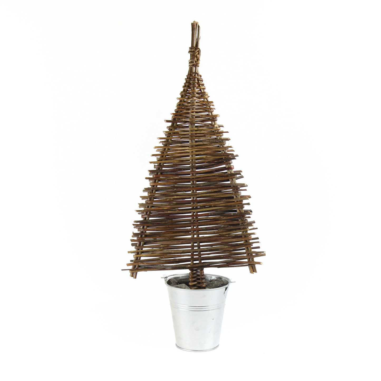 Willow Christmas Tree in Tin Bucket