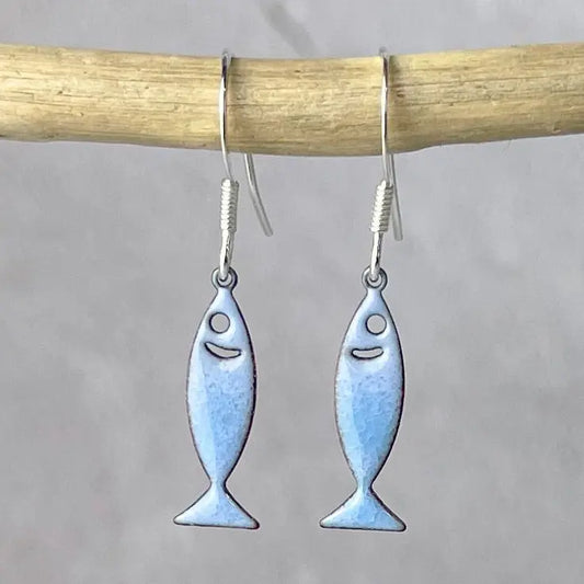 Enamel Fish Drop Earrings - new price Oct26