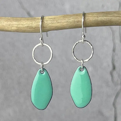 Enamel Pebble Drop Earrings