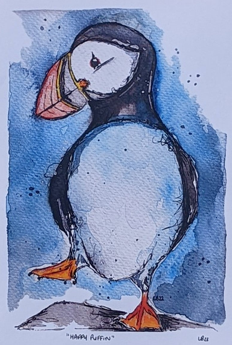 Happy Puffin - Print