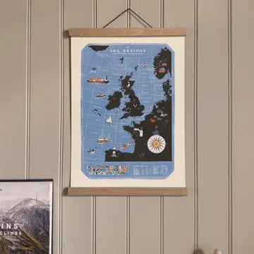 The Sea Regions of the United Kingdom Map - A3 Print