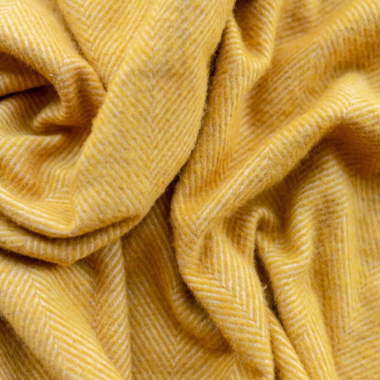 Recycled Wool Small Picnic Blanket - Golden Herringbone