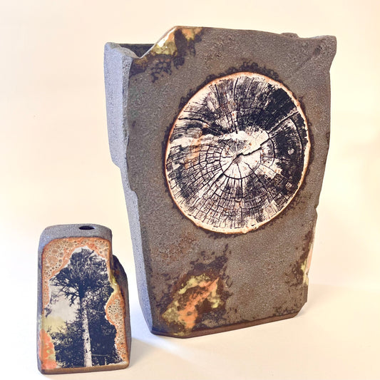 'A Sense of Place' - Glazed  Stoneware Sculptural Bud Vase