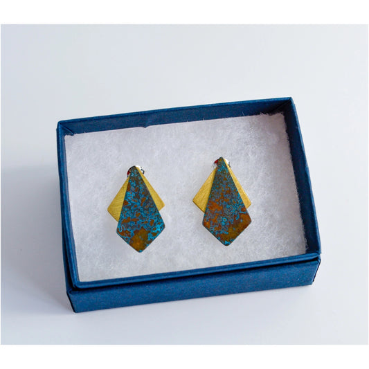 Art Deco Stud Earrings - Large