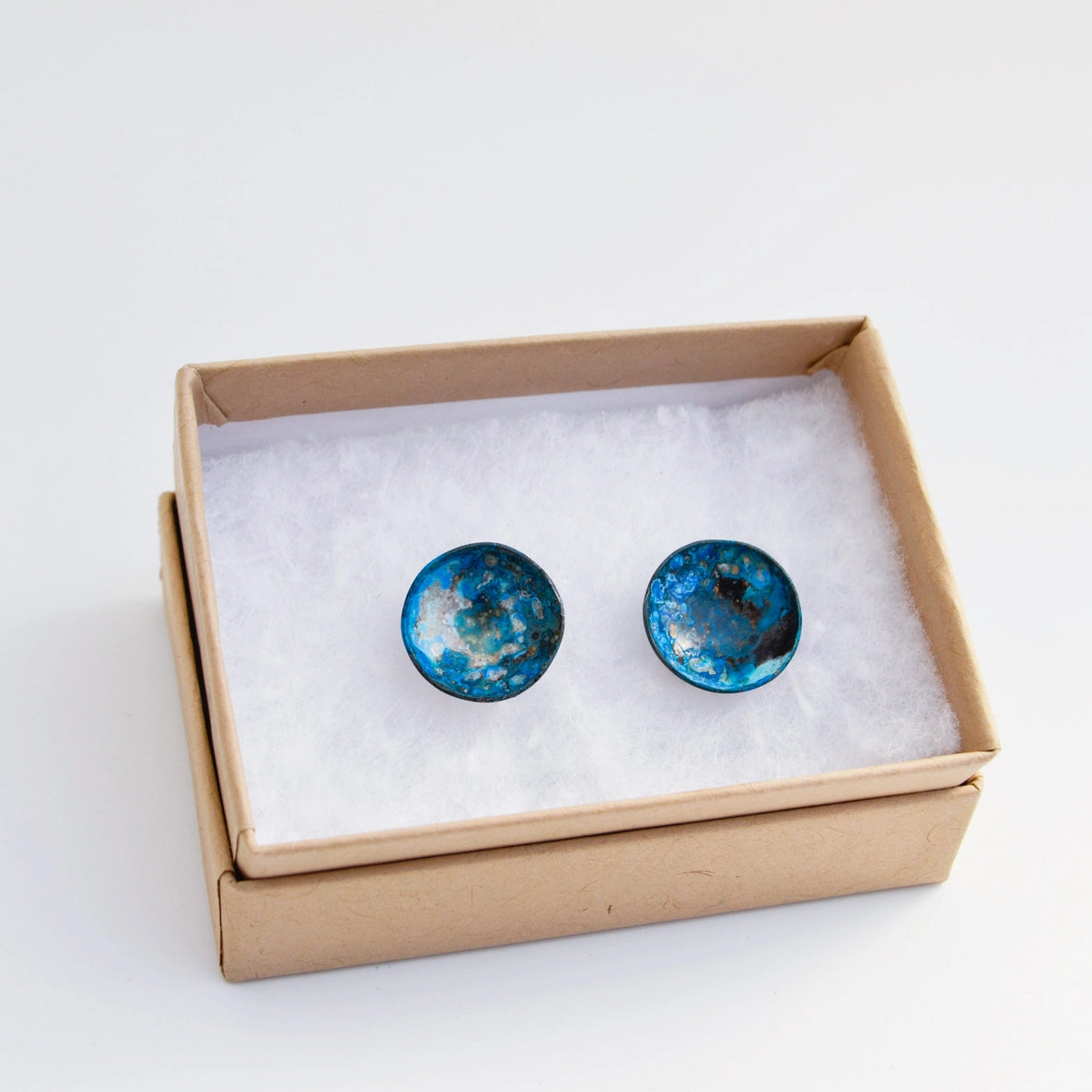 Brass Circle Stud Earrings