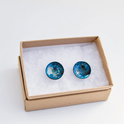 Brass Circle Stud Earrings