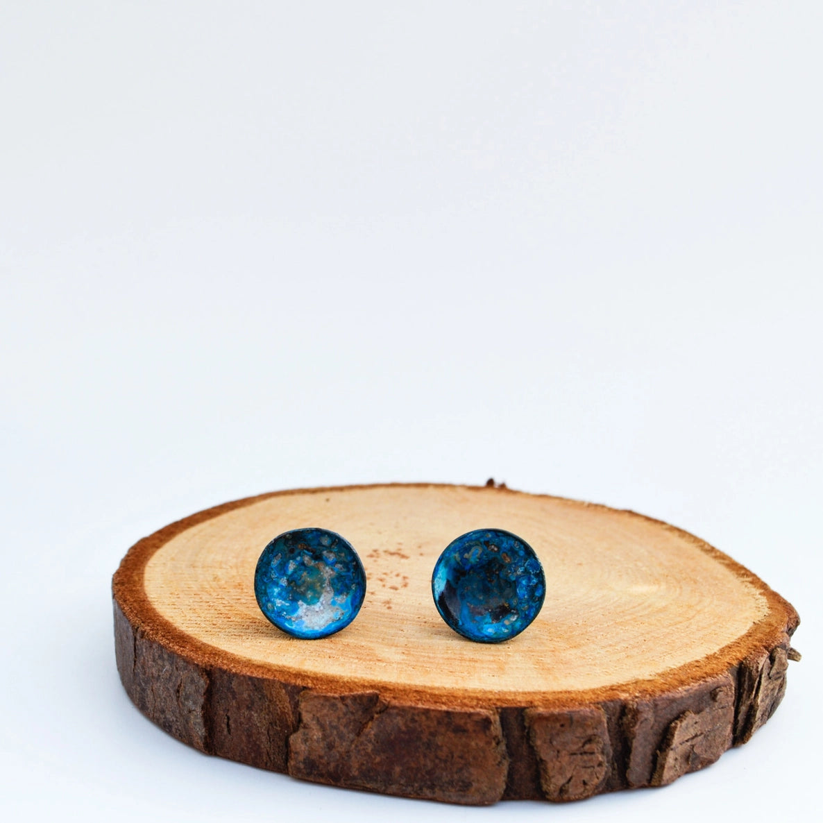 Brass Circle Stud Earrings